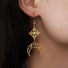 LIKGREAT Witch Knot Moon Drop Dangle Earrings for Women Girls Stainless Steel Celtic Crescent Pendant Jewelry Valentine's Gift