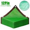 12Pin Green Sunshade Sai Anti-UV Balcony Privacy Screen Fence Net Garden Plant Shade Cover Net Outdoor Patio Car Sun Awning