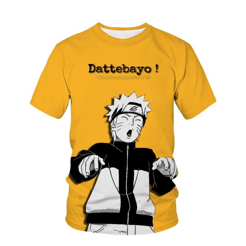 Children's Anime Naruto 3D Digital Print Boy Street Trend Round Neck Short Sleeved T-shirt