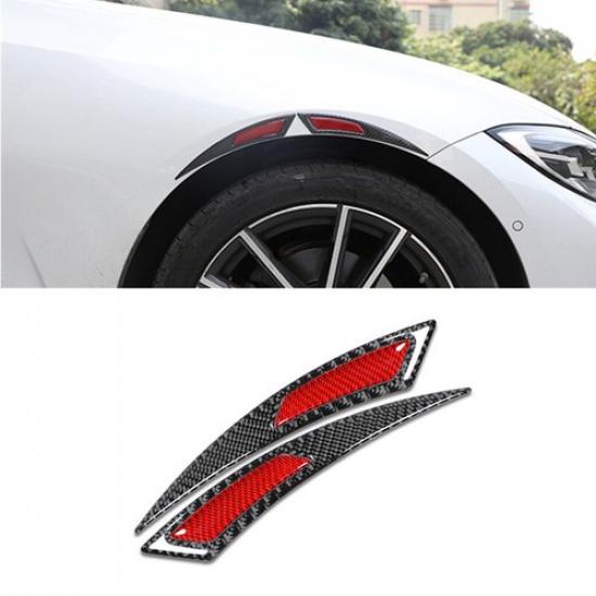 2X Carbon Fiber Car Wheel Eyebrow Fender Arch Trim Strip Decal Sticker Accessory