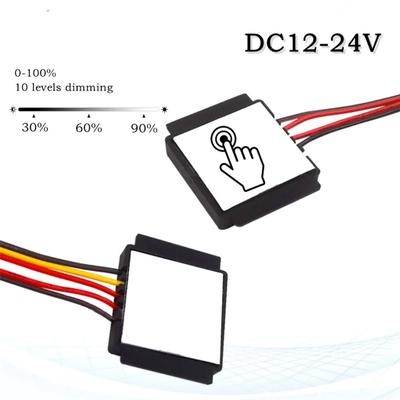 Interrupteur tactile pour miroir de salle de bain DC 12 V 24 V, miroir de maquillage, LED monochrome tricolore, interrupteur de gradation sans électrode, réglage