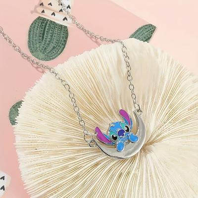 Cartoon Star Baby Cute Stitch Moon Necklace Stitch Creative Necklace Good Friend Gift Pendant