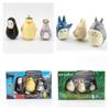 Niedliche Totoro Wackelkopffigur PVC- und Harzmaterial Cartoon Anime Desktop Dekoration Set mit 3 Figuren in einer Box Figuren)