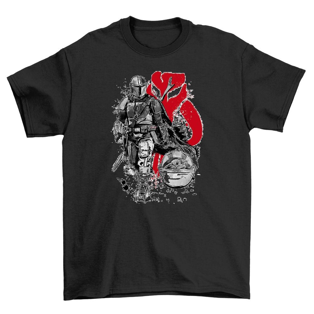 Mando Sumi-e T-Shirt - Epic Fusion of Art and Sci-Fi! Unisex, 100% Cotton, Funny