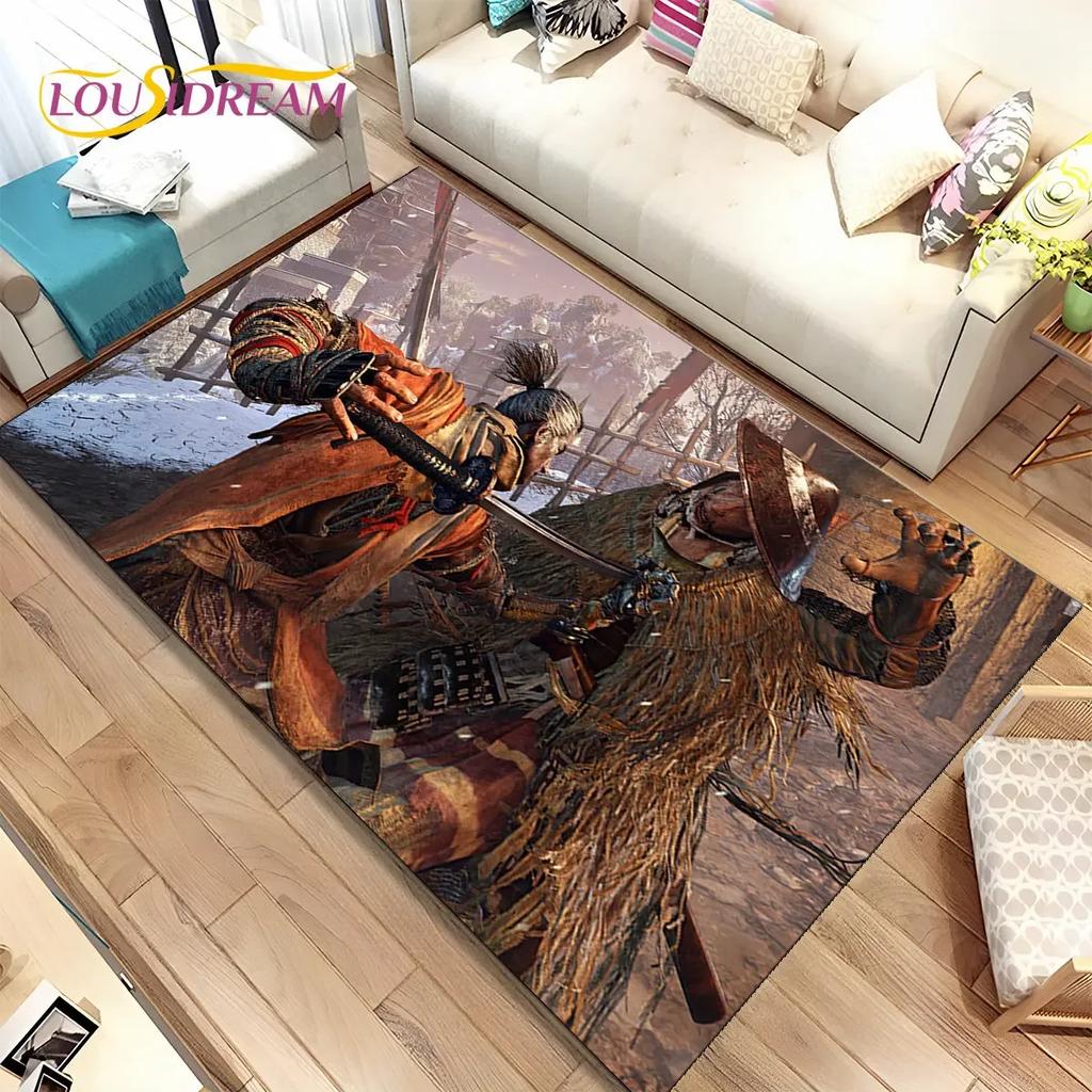 3D HD Sekiro Series Game Gamer Area Rug,Carpet Rug for Home Living Room Bedroom Sofa Doormat Decor,kids Play Non-slip Floor Mat