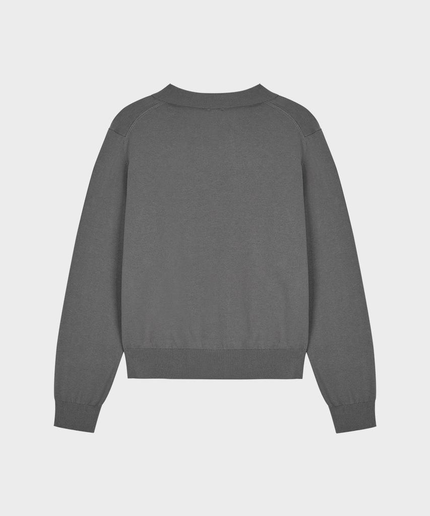 Teildeon Cotton Knit Polo Shirt Gray