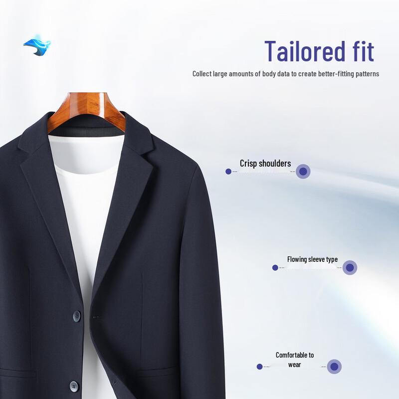 Futing Men's Premium Wool Blend Business Casual Blazer