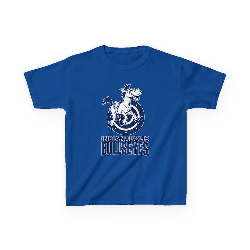 INDIANAPOLIS BULLSEYES Kids Tee - Colts Pro Football Toy Story Bullseye Woody T-Shirt - Disney Parks Disneyland Trip Cotton Graphic Tee 100