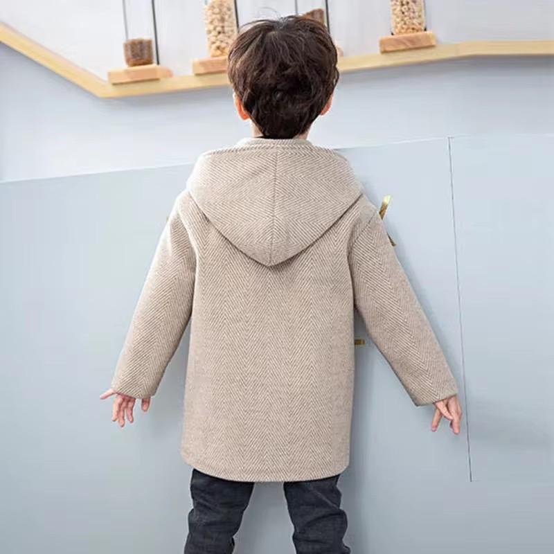 Autumn Boys' Fashionable Mid-length Woolen Coat