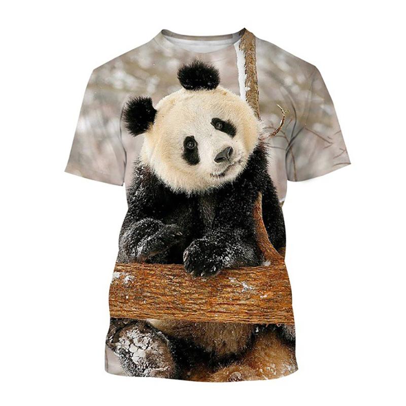 Cute Panda T Shirt Kawaii Animals 3D Print Men Women Short Sleeve T-Shirts Fashion Streetwear Harajuku Kids Tops Tees Clothing