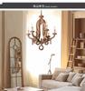 Wooden Candle Chandelier Vintage Lustre Bois Lustre Pendant Chandeliers Lighting Living Room Kitchen Bedroom Retro Light Fixture