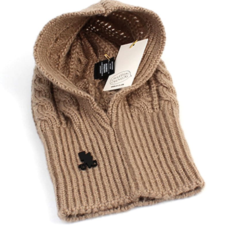 Universal Chemistry Twist Knit Beige Balaclava