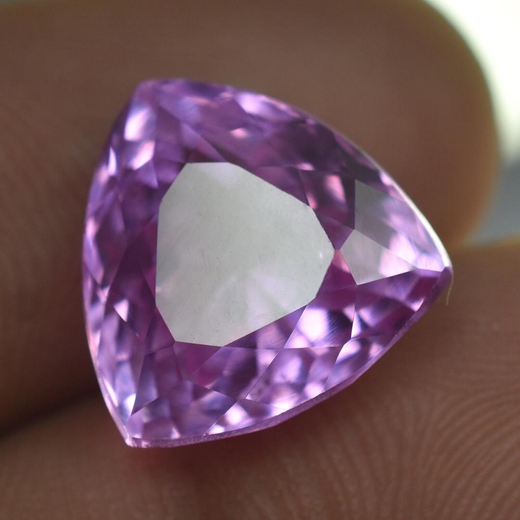 Beautiful 10.85 Ct A+ NATURAL Pink Sapphire TRILLION CUT Gemstone CERTIFIED