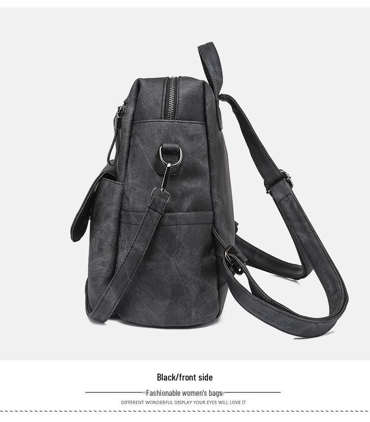 Korean Style Women's Large Capacity PU Backpack