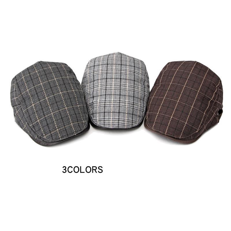 Newsboy Caps for Men Plaid Beret Men's British Vintage Painter's Hat Casual Gatsby Ivy Hatforward Hat Hombre Boina Four Seasons