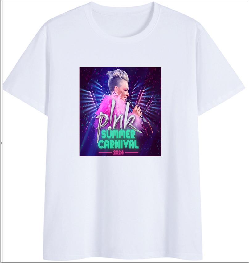 Pnk Cropped T Shirt Summer Carnival Tour Pink Tour Iconic Pnk Merch Tshirt Aesthetic Clothes Oversized T Shirt Tops