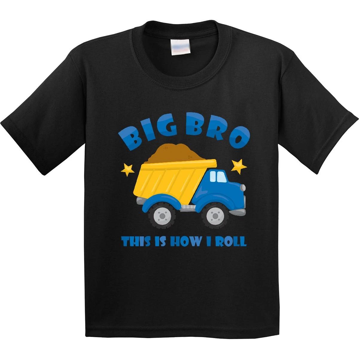 Inktastic Dump Truck Big Bro Youth kids boys T-Shirt Brother This Is How I Roll Dirt Tee 120