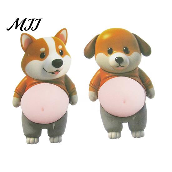 Anti-collision Sticker 1 Pair 3D Belly Dog Anxiety Stress Relief Elastic Tummy Cartoon Puppy Decal Fat Animal