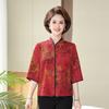 Xiangyunsha Chinese Style Silk Blouse - Mother's Day Edition, Women's Three-Quarter Sleeve, Summer Top in Genuine Mulberry Silk.