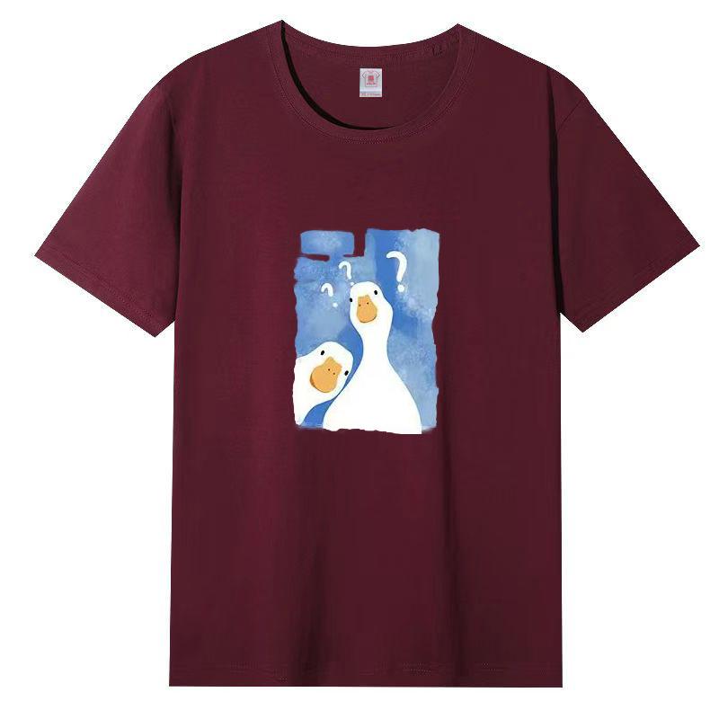 Damen Sommer Beliebtes Kurzarm-T-Shirt Baumwolle Atmungsaktiv Lockeres Oberteil Bedrucktes T-Shirt Lässig