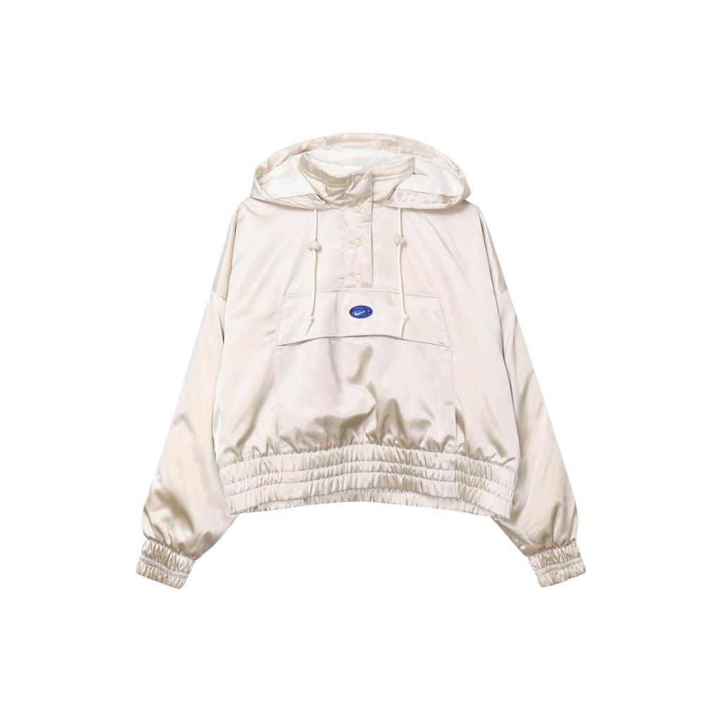 Nike Jachetă Damă cu Mânecă Lungă, cu Glugă și Guler Înalt, cu Imprimeu Litere, Alb DV8083-104