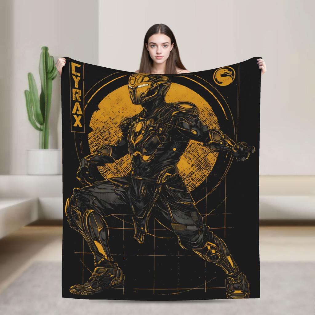 SubZero Mortal Kombat  Knitted Blankets   Plush Throw Blanket Bed Sofa Personalised UltraSoft Warm Bedspreads