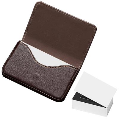 Porta biglietti da visita in similpelle con chiusura magnetica, sottile, compatto, portatile, porta biglietti da visita, organizer per biglietti da visita