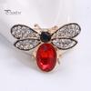 Cute Rhinestones Faux Gem Brooch Pin Bee Shape Suit Lapel Shawl Scarf Badge Wear-resistant Faux Silk Buckle Fashion Accessories