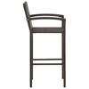 5 Piece Garden Bar Set with Armrests Poly Rattan Brown