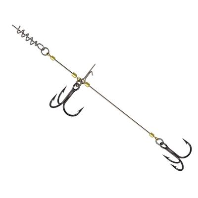 Double Hook Wire Line Fishing Set Small and Medium Size Hook Line Set Wire Hook With Spring Lock Pin Fishing Hook