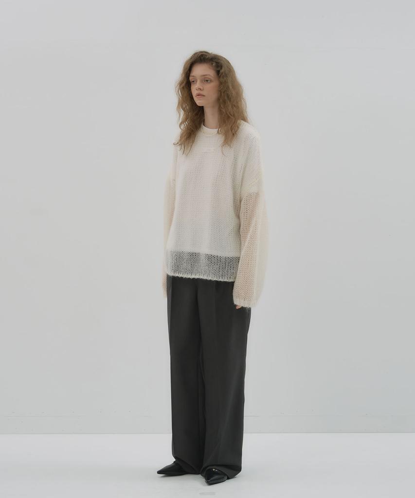 Mosyupamosyu Mesh Mohair Sweater [Ivory]