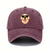 Fun Dog Print Baseball Cap With Adjustable All Season Sun Protection Hat Suitable For Men And Women, Casual Style