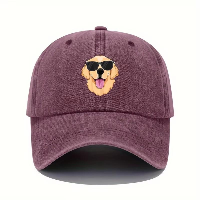 Fun Dog Print Baseball Cap With Adjustable All Season Sun Protection Hat Suitable For Men And Women, Casual Style