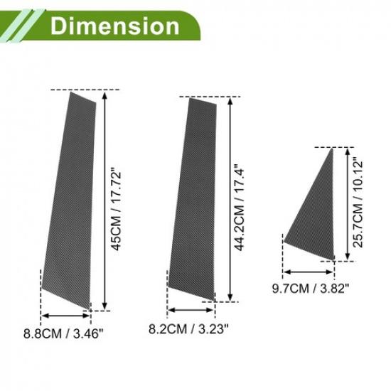 6 st stolpfönsterlister för Chevy Captiva 2006-2015 Kolfibermönster Svart