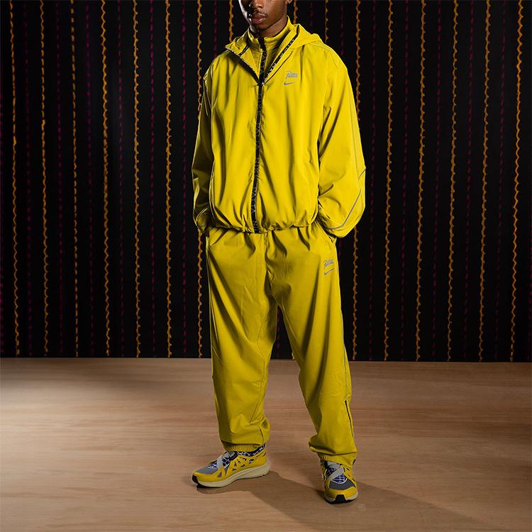 Nike X Patta SS24 Alphabet Logo Print Comfort Sport Hooded Zip-Up Long Sleeve Jacket Unisex Jacket Yellow FJ3088-389