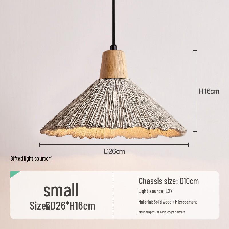 Japanese Wabi-Sabi Yellow Travertine Pendant Light, Retro Mid-Century Style for Bedroom, Homestay, or Restaurant.