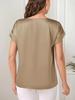 2025 Women's Summer Glossy Solid Color Short Sleeve Loose T-shirt