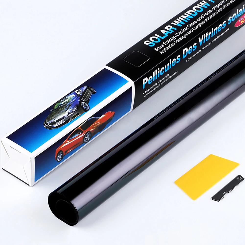 300 cm x 50 cm Nero Pellicole per vetri per auto Tinta Pellicola per colorazione Rotolo Auto Auto Finestra di casa Vetro Estate Protezione UV solare Pellicole adesive