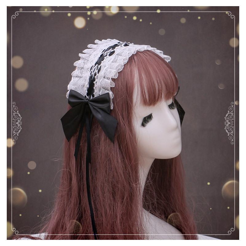 Handmade Bow Lace Headband Japanese Girl Lolita Hairpin Soft Cute Two-dimensional Headgear Cute Sister Hair Accessories