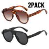 2PACK New Fashion Men Women Sunglasses Large Frame Retro Glasses Uv Protection for Outdoor Travel Eyewear Mountaineering Glasses