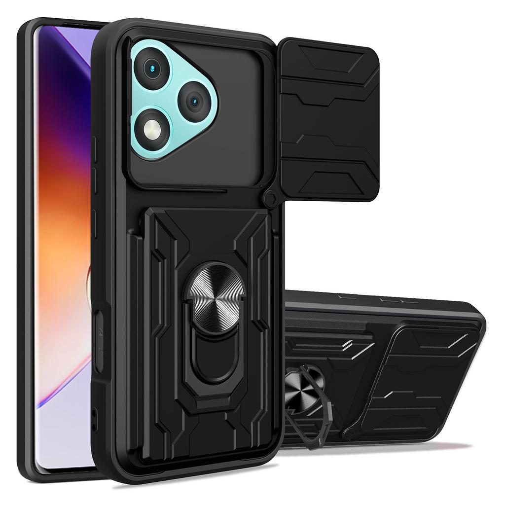 For Honor 400 Lite 5G Case PC+TPU Kickstand Phone Back Cover with Camera Slider