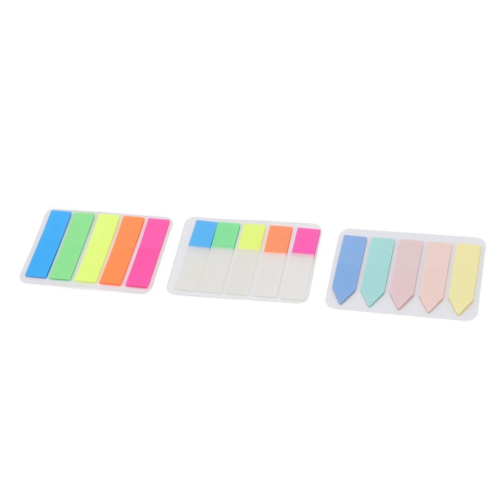 15Packs Page Markers Index Tabs 5 Iridescent Colors Key Marking Reusable Transparent PET Index Tabs for Home School