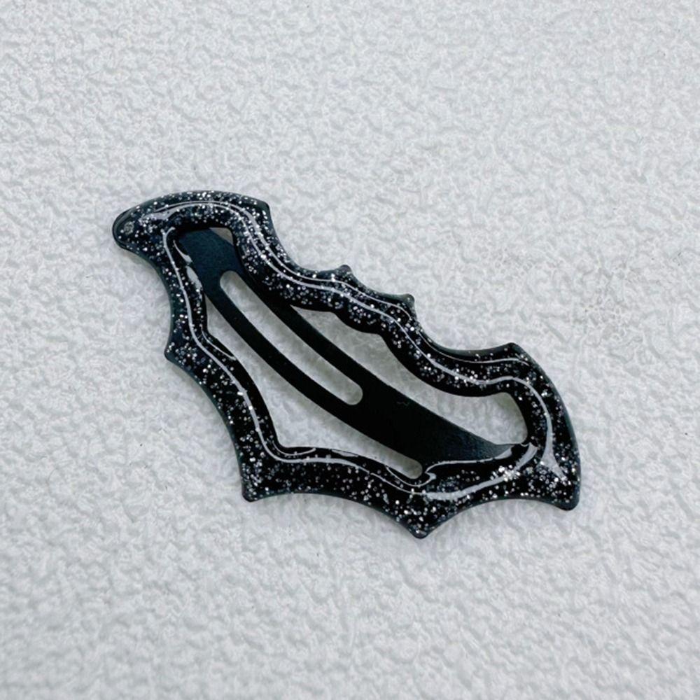 10/20Pcs Bat Shape Halloween Bat Hair Clips Halloween Theme Metal Furry Bat Hair Clips Masquerade Fun Hair Clips