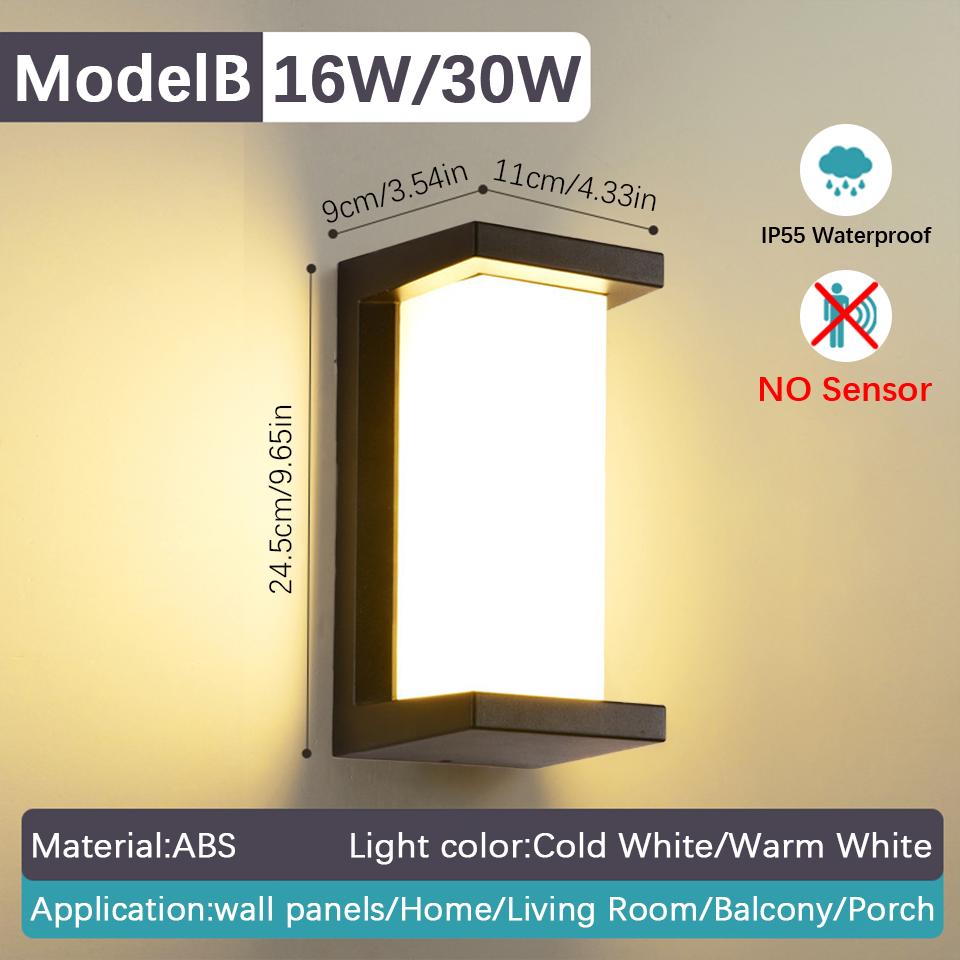 LED Wall Lamp Motion Sensor Indoor Outdoor AC85-265V ABS Waterproof Led Lights Modern Home Appliance For Home Living Room Porch