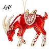 Acrylic Ornament for Restaurant 2PCS Christmas Goat Hanging Ornaments Decorative 2D Tree Birthday Party Decor Pendants Lightweight Festive Ornaments