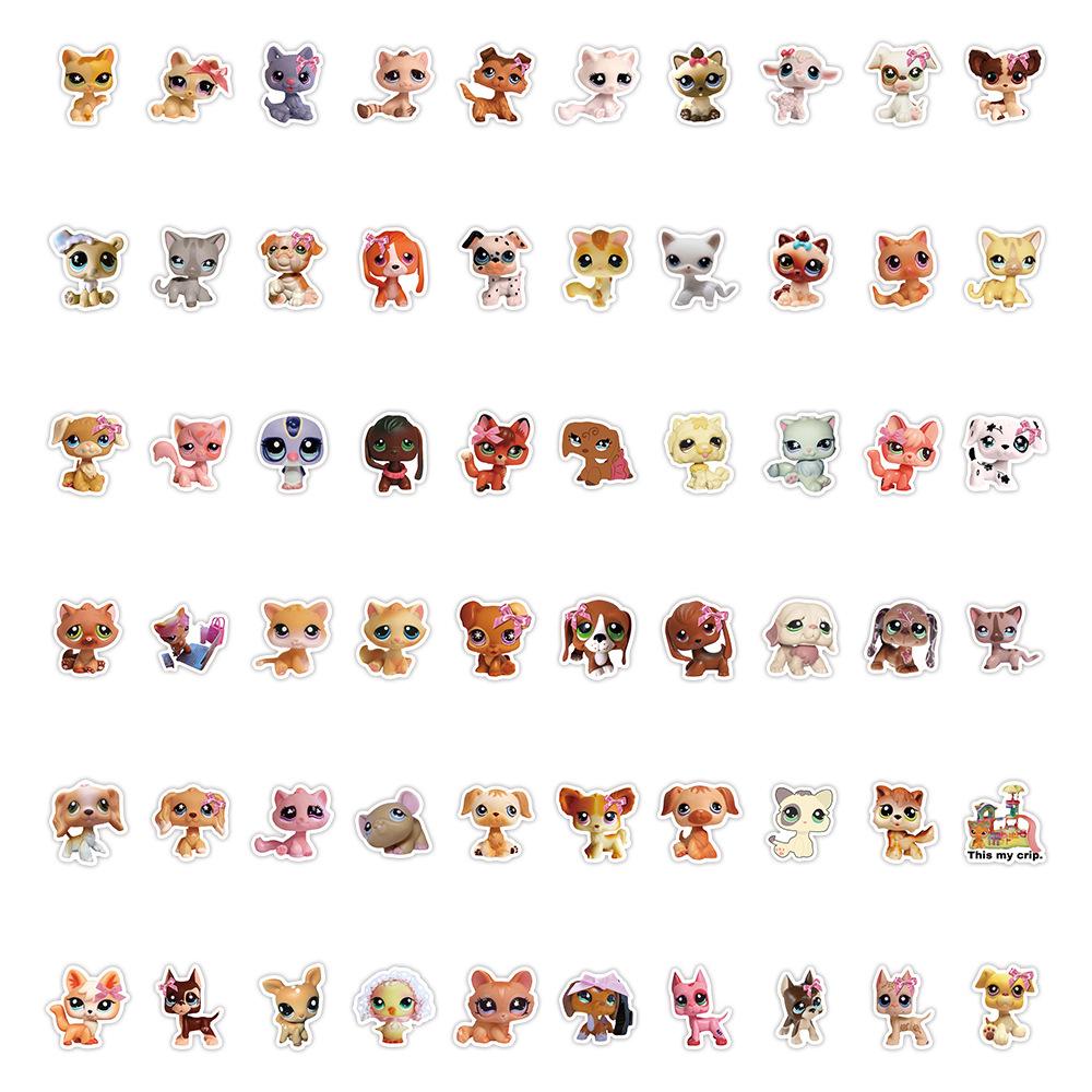 55/110pcs Funny Game Littlest Pet Shop Stickers Kids DIY Decals Toy Stationery Phone Case Notebook Cute Cartoon Sticker Decor