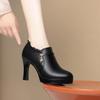 Scarpe Singole con Tacco Alto Suola Morbida Superficie Morbida Confortevoli Bocca Profonda Alla Moda Più Velluto Calde Scarpe da Donna in Pelle