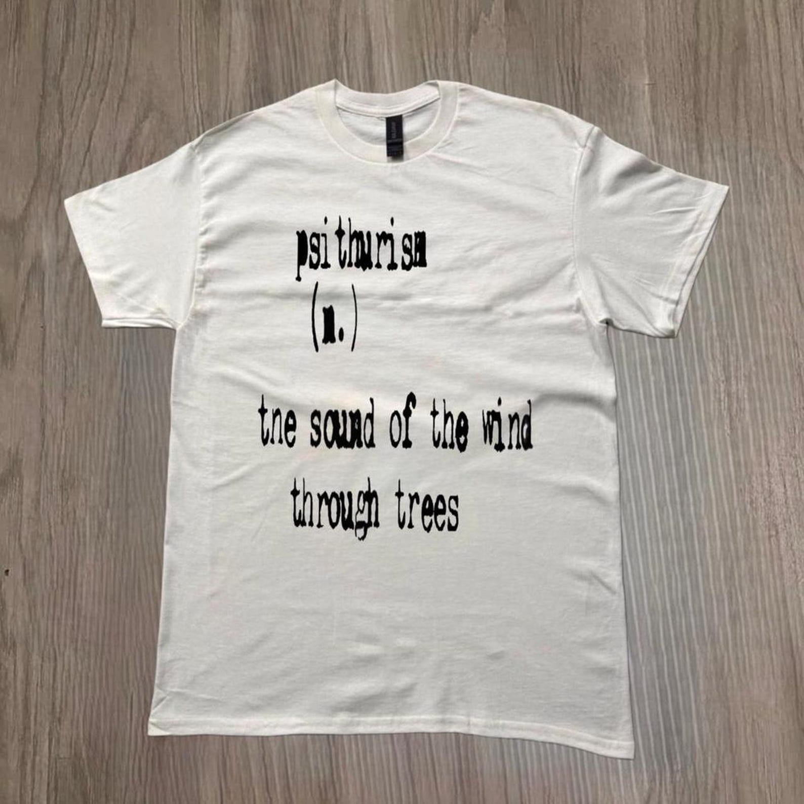 Minimalist Quote T Shirt, Zen Nature Shirt, The Sound of the Wind Through Trees, Aesthetic Typography Tee, Unisex Shirt S