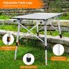 2-in-1 Folding Camping Table with Removable Mesh Layer - Lightweight Adjustable Height Aluminum Table for BBQ, Beach,