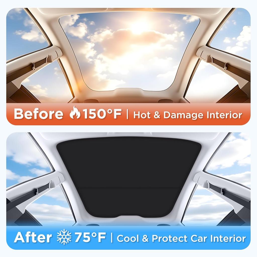 PDJN7 2026 For Tesla Model Y Juniper Sunshade Magnetic Suction Clip Sunroof Honeycomb Sunshades Model 3 Highland Skylight Accessory